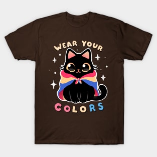 Pansexual LGBT Pride Cat - Kawaii Rainbow Kitty - Wear your colors T-Shirt